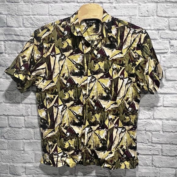 Stacy Adams‎ Shirt Mens Button Short Sleeve Linen Blend Abstract Print Sz 3X BIG - Picture 2 of 7